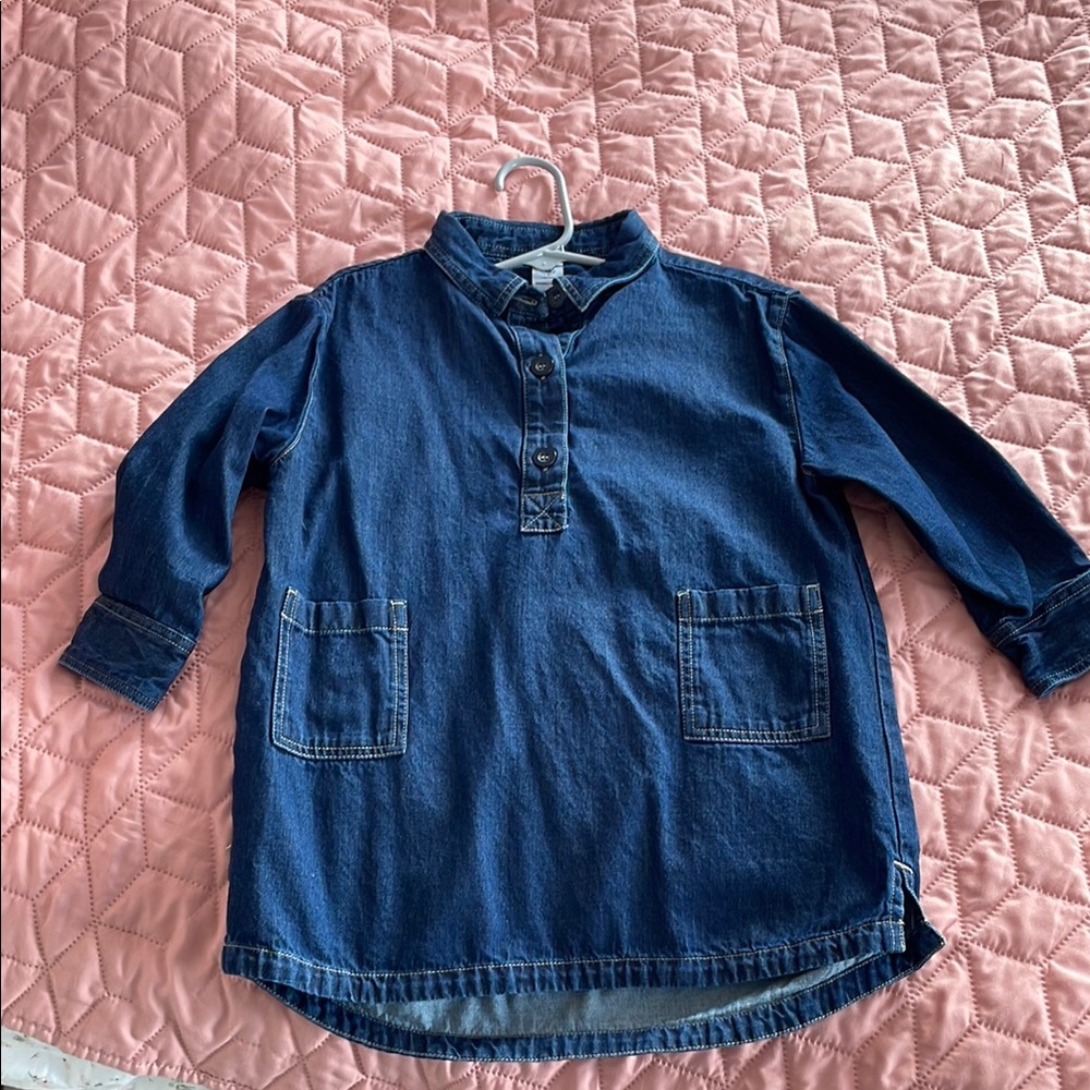Denim Long Sleeve Shirt with Pockets